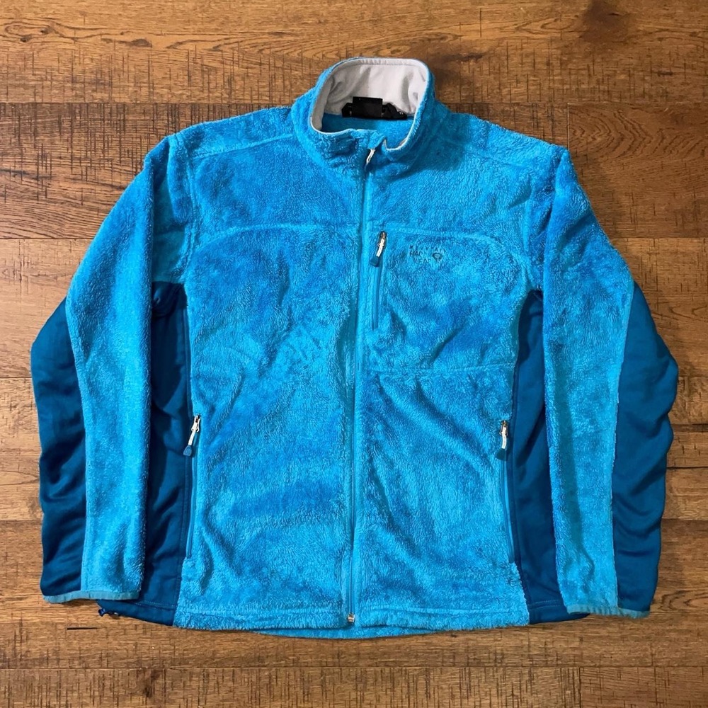 Mountain Hardwear Fleece Jacket Womens XL Blue Gorpcore Monkey Woman Full Zip